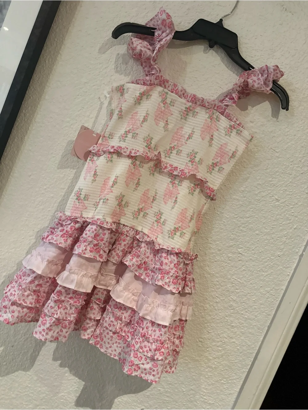 LoveShackFancy Kids Pink Floral Ruffled Sundress